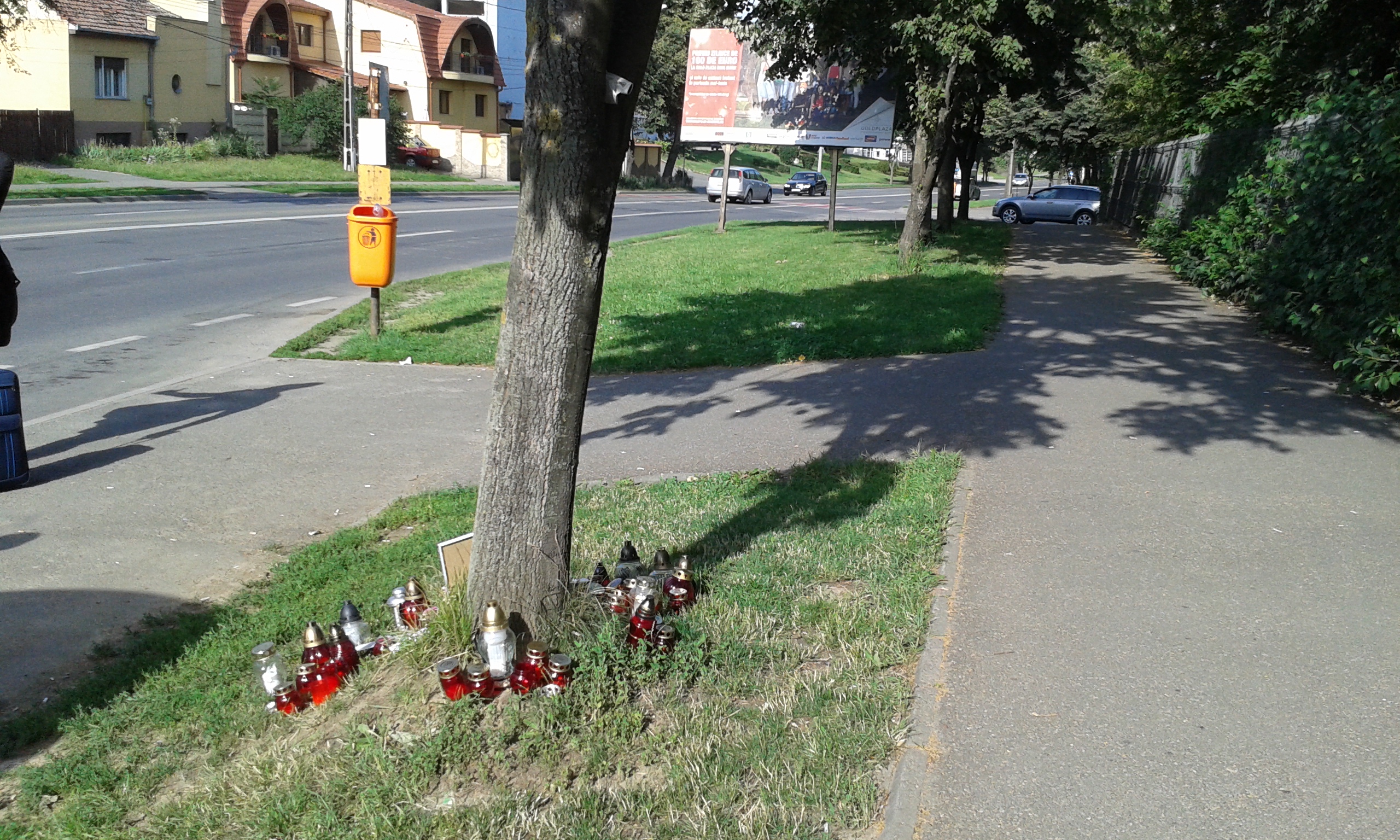 Candele, flori și lacrimi pentru TÂNĂRUL mort azi într-un accident GROAZNIC în Satu Mare