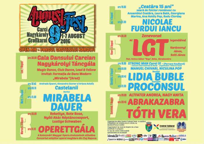 Careiul PETRECE din nou! Luni începe AugustFest. Concerte, competiții și distracție
