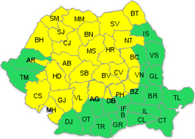 Județul Satu Mare, sub COD GALBEN! Ce AVERTISMENT transmit meteorologii