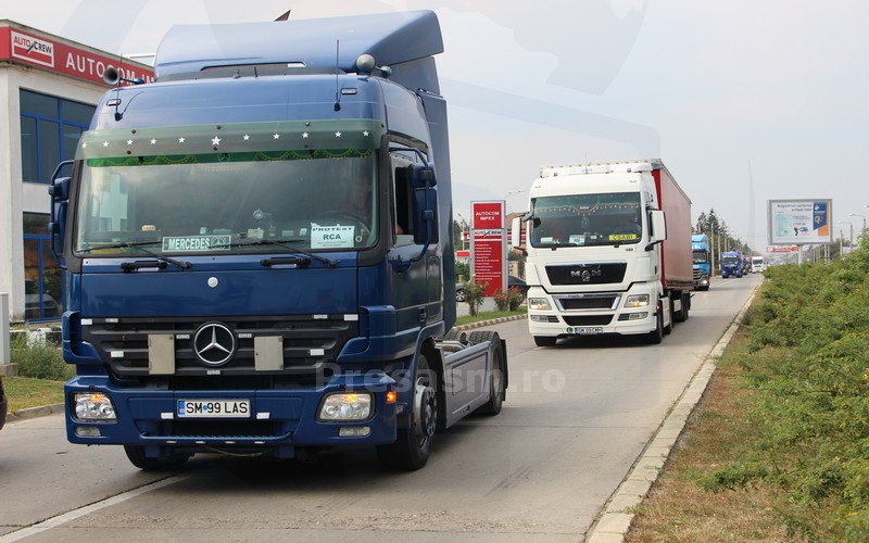 PROTEST. DN 19 va fi BLOCAT...din nou! Număr RECORD de TIR-uri pe șosele Sătmarului