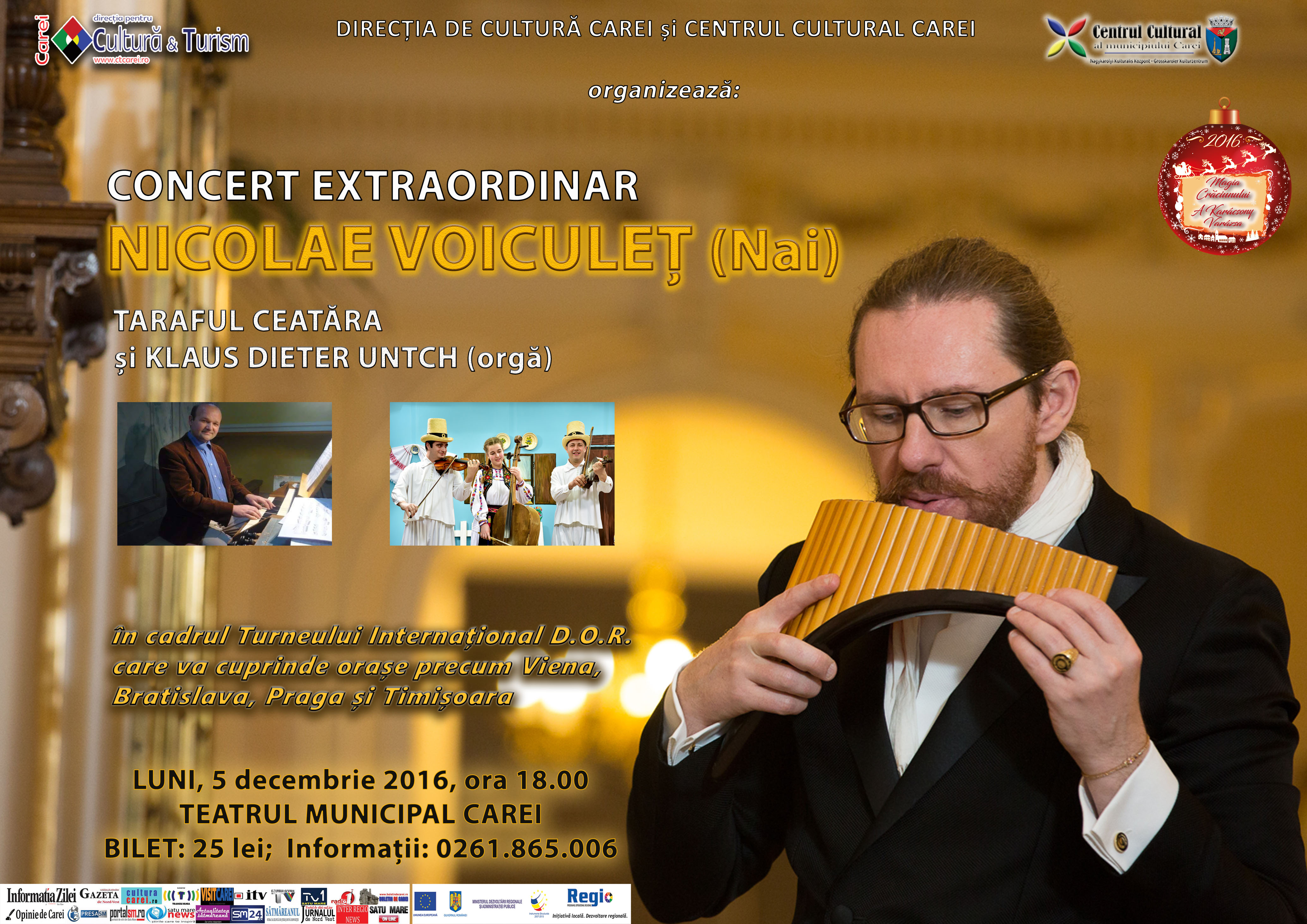 PROGRAMUL Festivalului de Crăciun „Magia Crăciunului” de la Carei
