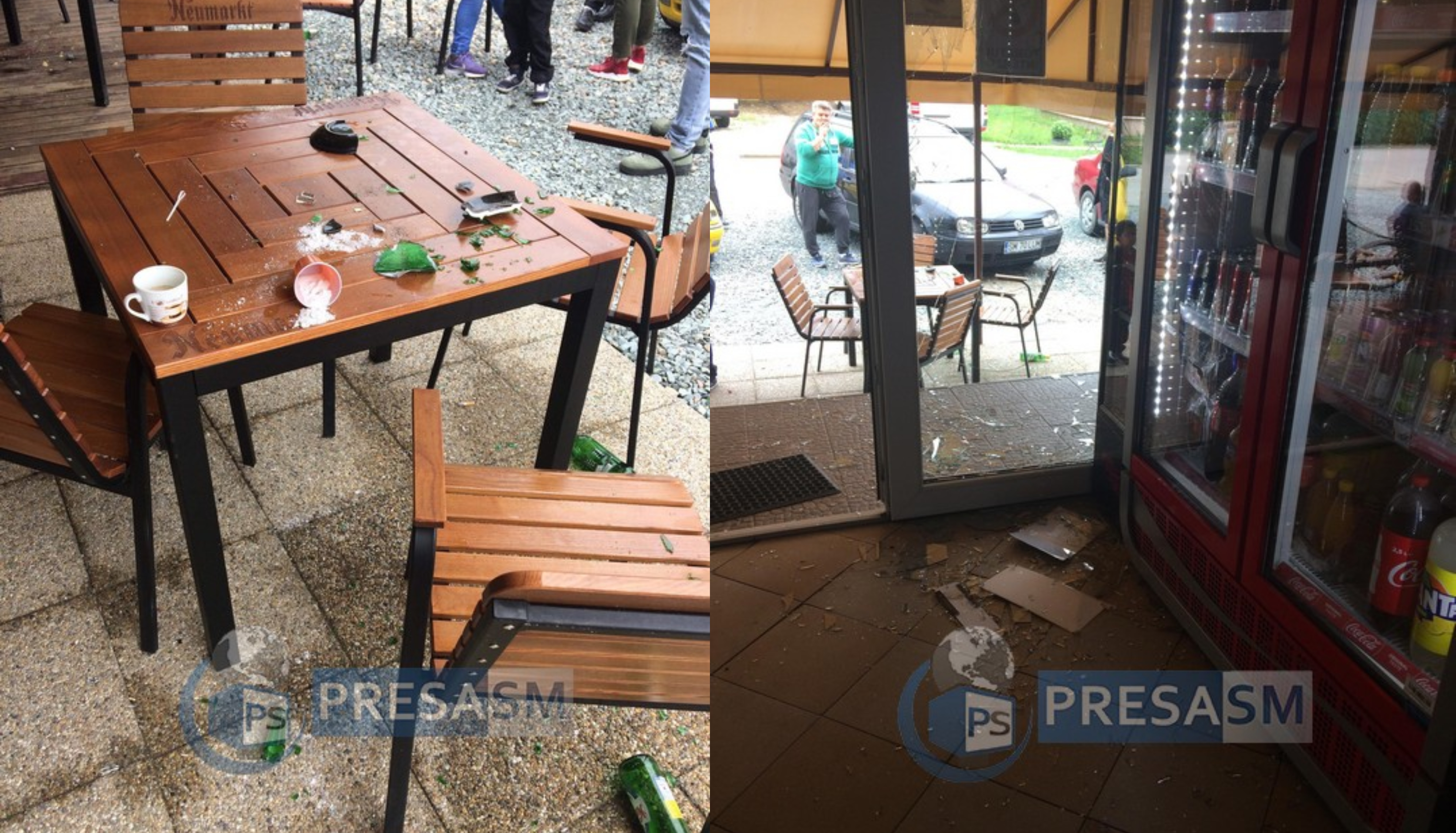 INCREDIBIL! A intrat cu toporul într-un bar din Carei și a distrus tot