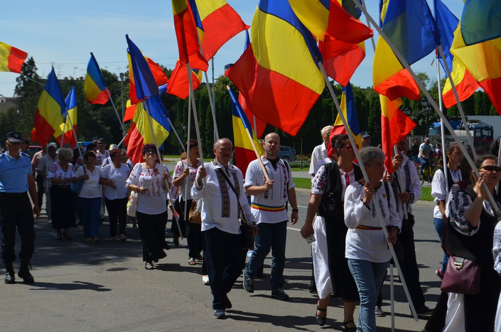 FOTOGALERIE. Zeci de români au protestat la Carei, acuzând acte de șovinism