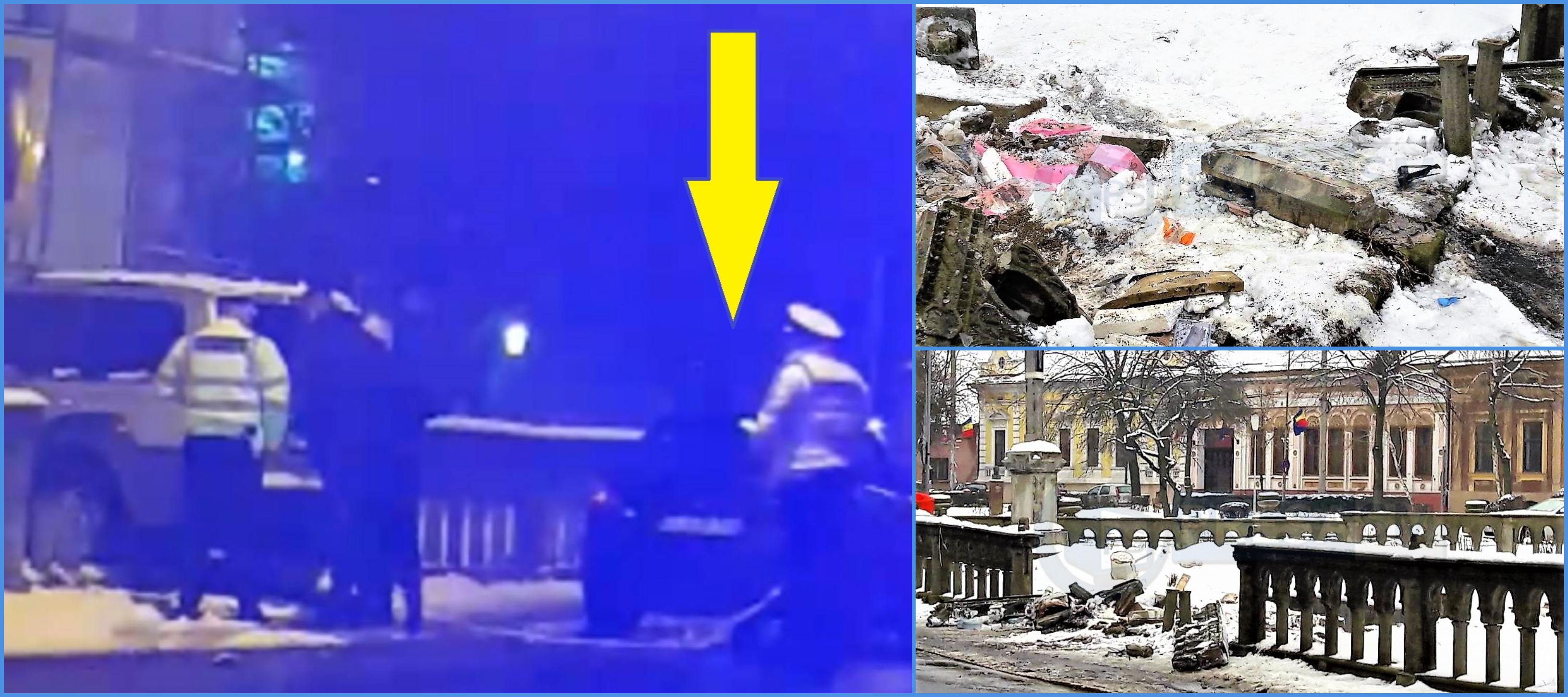 VIDEO. Polițiștii spun povestea celor doi prieteni beți ”mangă”. Unul a spart gardul bisericii cu mașina