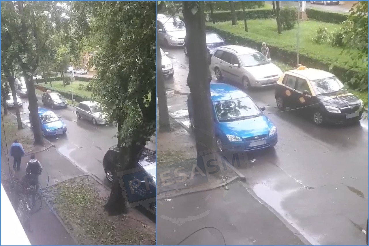 VIDEO. Cabluri căzute peste șosea. Circulație afectată în centrul Sătmarului