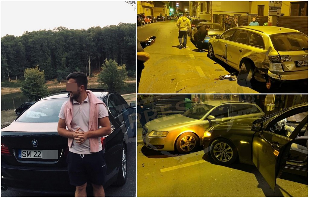 FOTOGALERIE. Cine este tânărul care a avariat 7 mașini și a fugit. Pasionat de BMW-uri