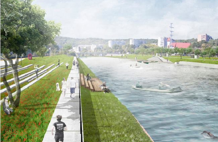 FOTO. Licitație finalizată! Malurile Someșului, transformate în parc: terenuri de sport și loc de joacă