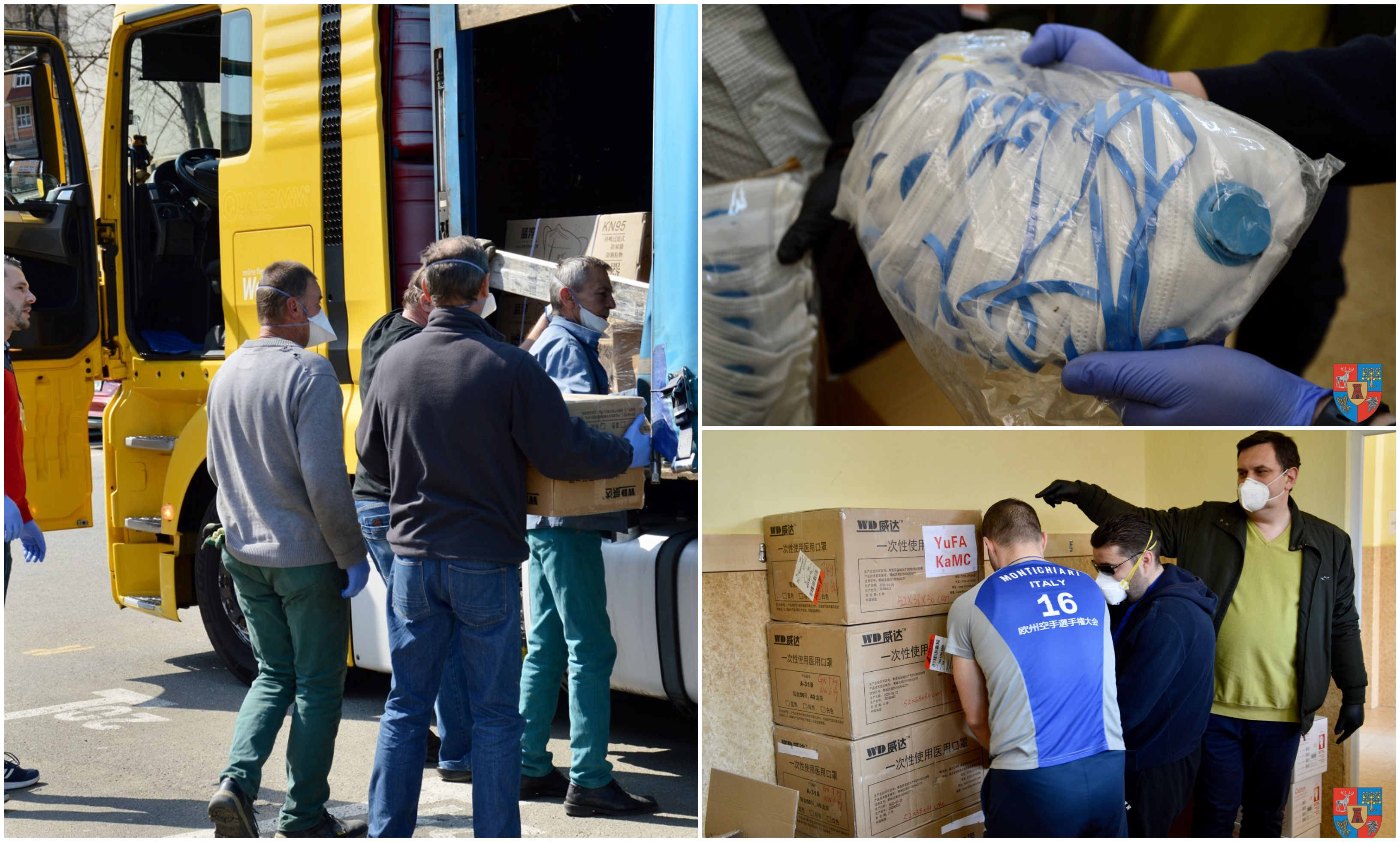 FOTOGALERIE. Germania a trimis un ajutor de mii de măști și mănuși pentru Satu Mare!