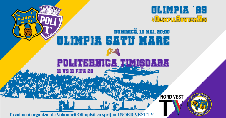 La mulți ani, Olimpia Satu Mare! Cu toții puteți susține proiectul. Meci de gală cu Poli Timișoara