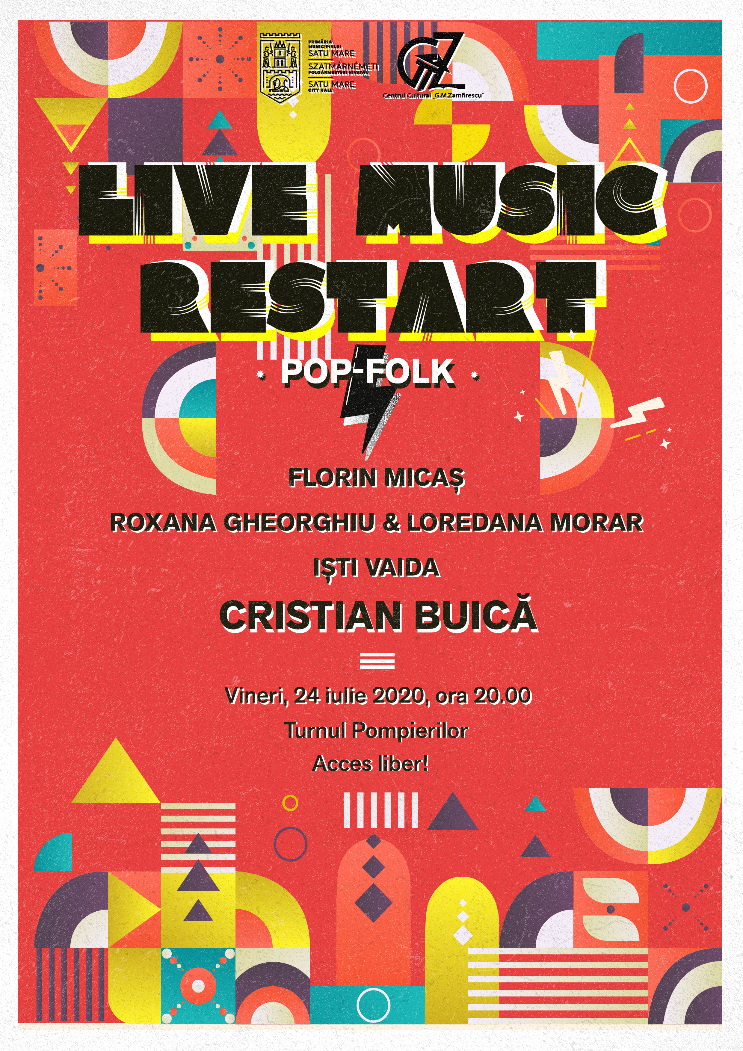 Concert gratuit în aer liber, în Centrul Vechi al municipiului Satu Mare