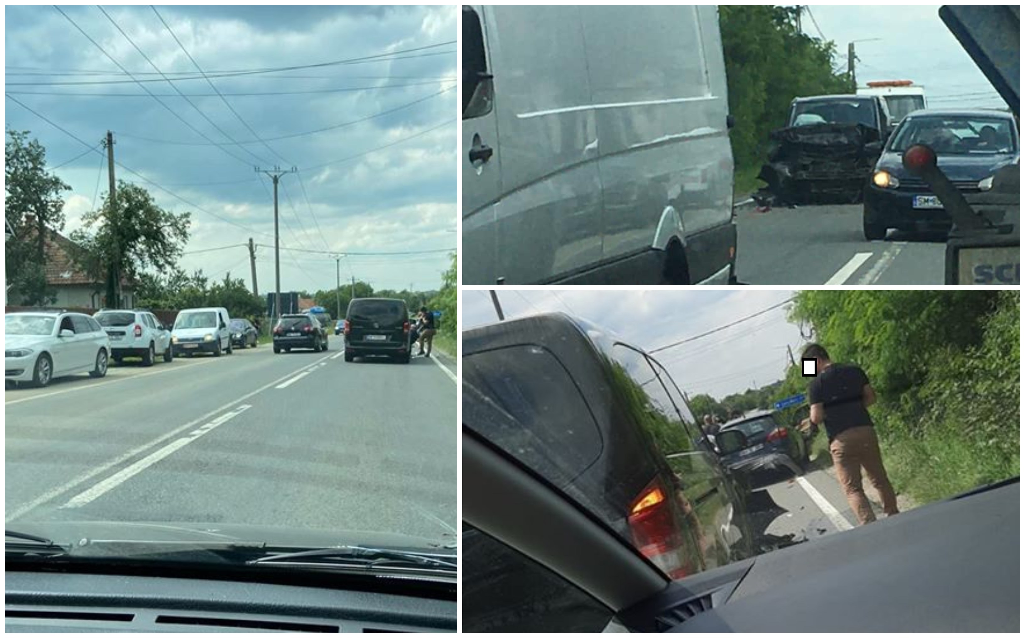 VIDEO. Accidentul cu trei mașini de pe DN19, suprins live