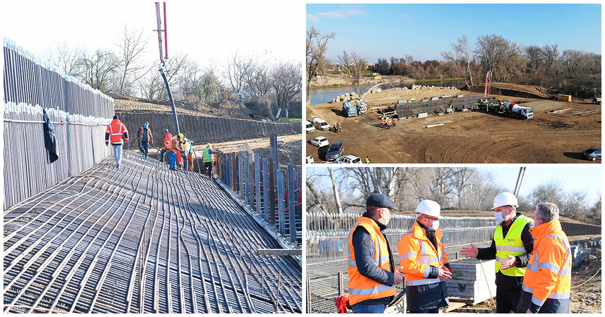 Képgaléria. Épül a harmadik híd első tartóoszlopának talapzata