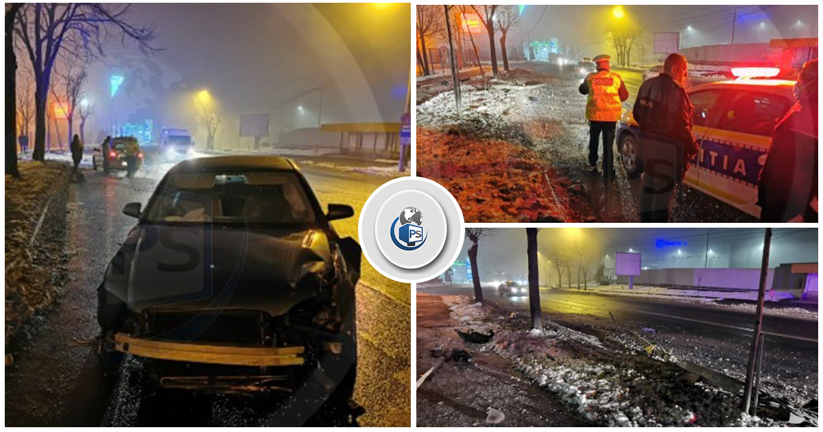 FOTO/VIDEO. ”Premiat” cu dosar penal după ce a distrus cu mașina tot ce i-a ieșit în cale