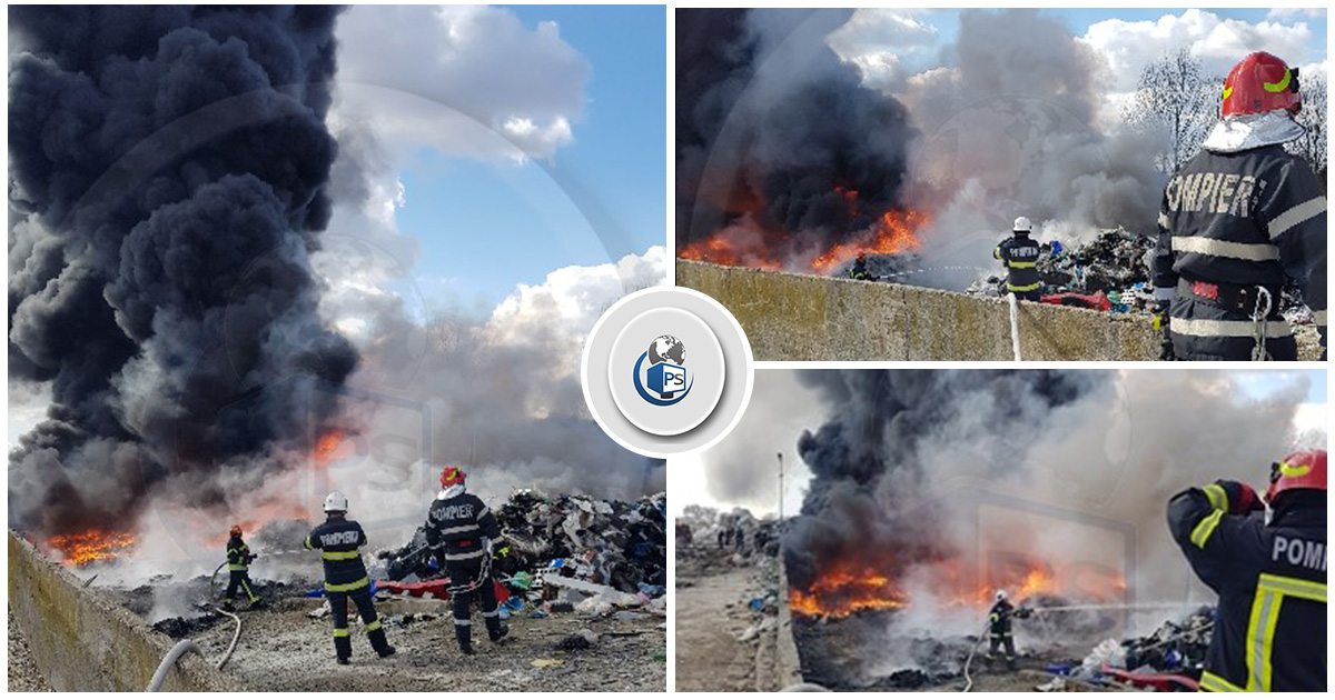 Incendiu la un depozit de deșeuri, de lângă Sam Mills. Între Satu Mare și Botiz