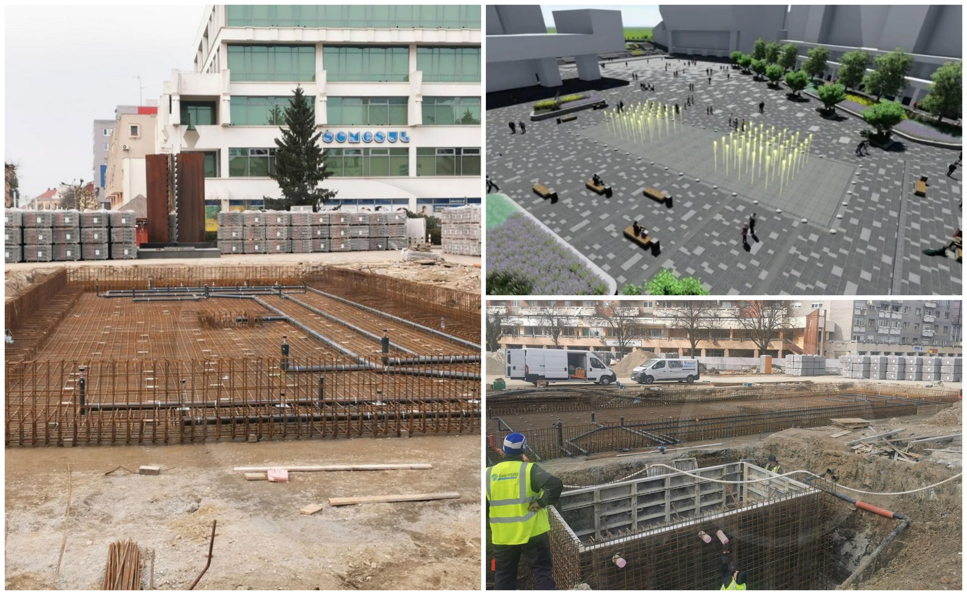 FOTO. Ultramodern szökőkút épül az új központban