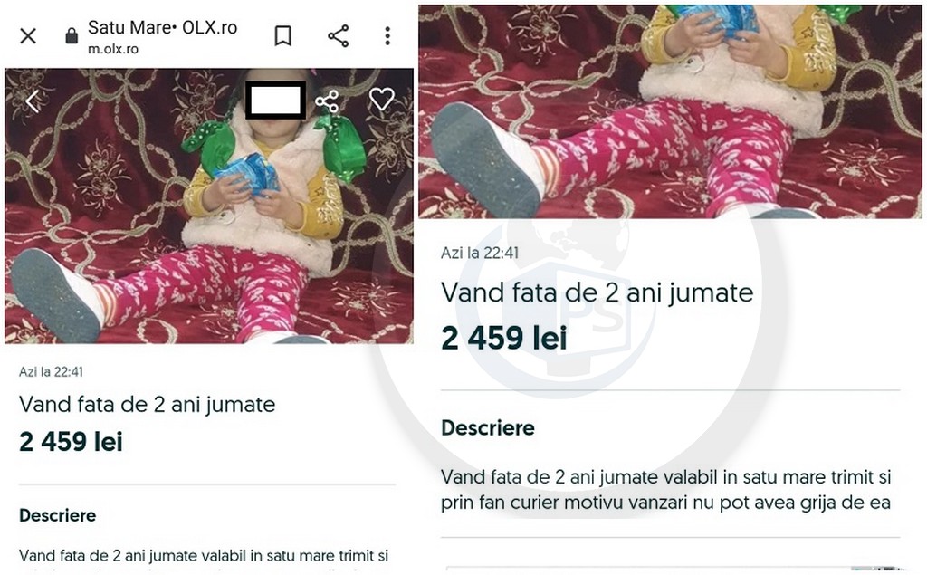 Poliția Satu Mare s-a autosesizat în cazul anunțului privind ”vânzarea” unui copil pe OLX