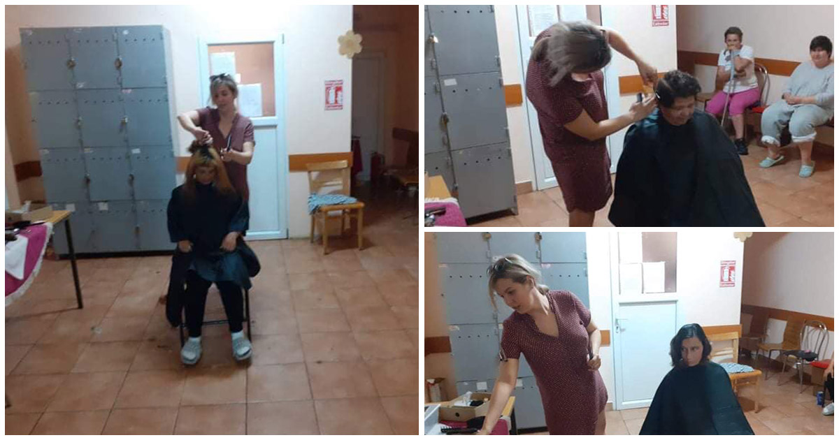 FOTO. Jó példa! Egy fodrásznő ingyenesen készítette el a hajléktalanszálló lakóinak frizuráit