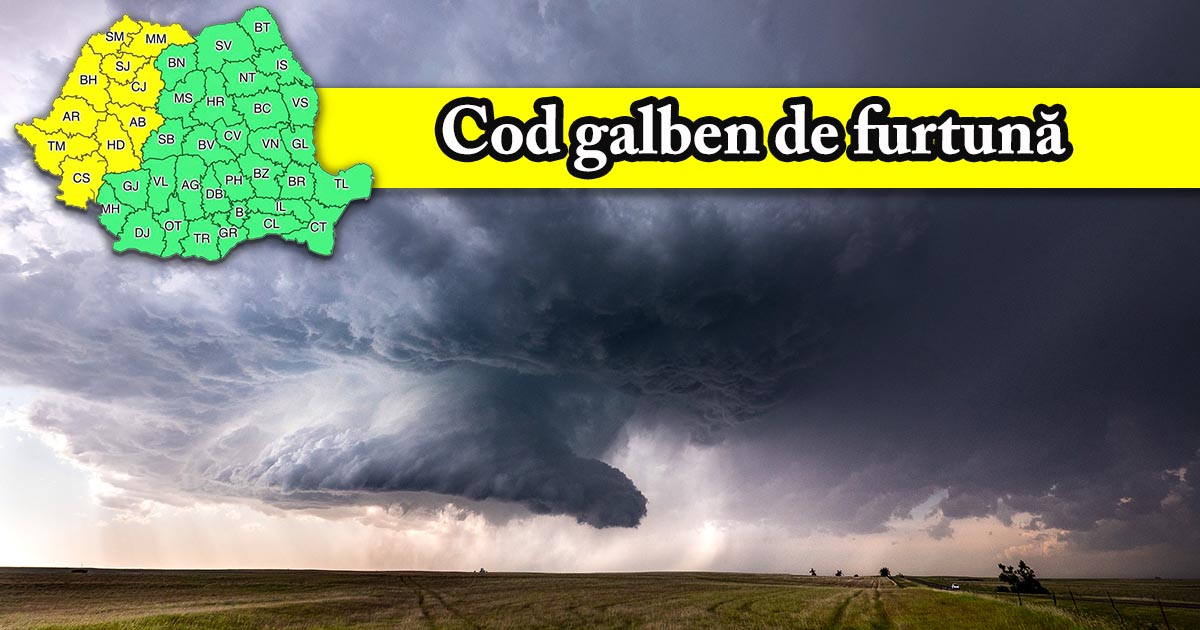 Avertizare de vreme severă pentru Satu Mare. Vijelii și grindină