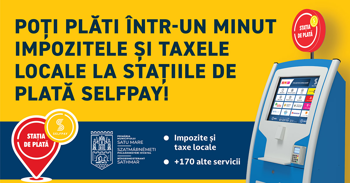 SelfPay fizetőpont az adók befizetésére. Szatmárnémeti 21 pontján