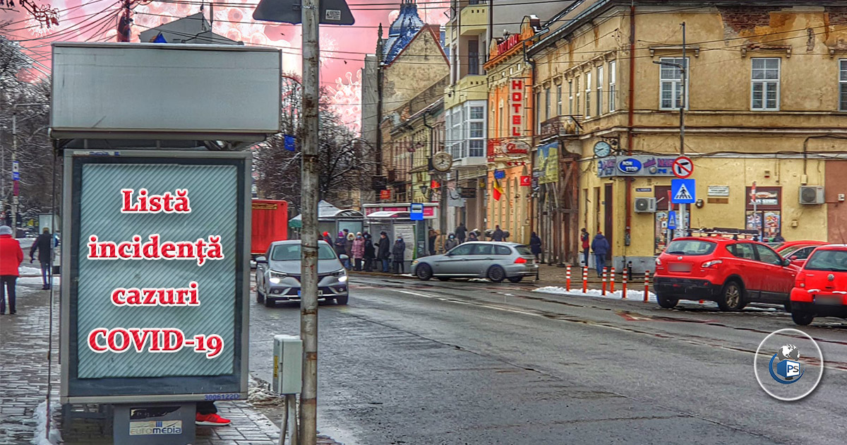 COVID-19: Bilanțul ultimelor 24 de ore la noi în județ. Incindența pe localități. Una singură e în "scenariul roșu"