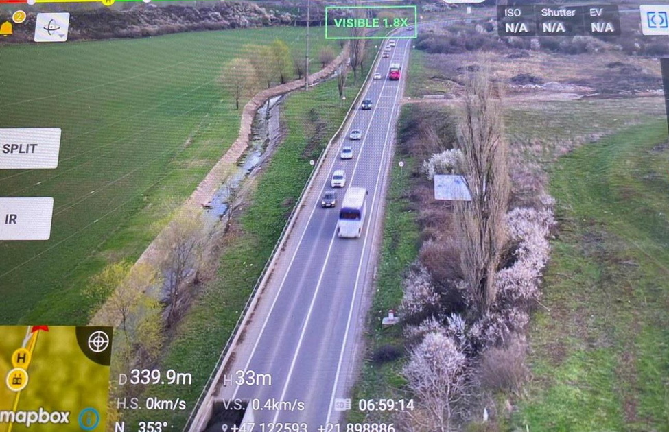 VIDEO. Radar din dronă în județul vecin. Nu mai scapă niciun șofer vitezoman