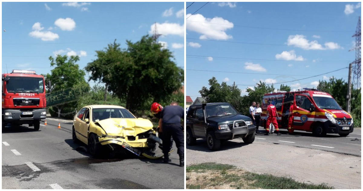 Fotó/Videó. Közlekedési baleset történt a Lucian Blaga sugárúton. Egy autó kigyulladt