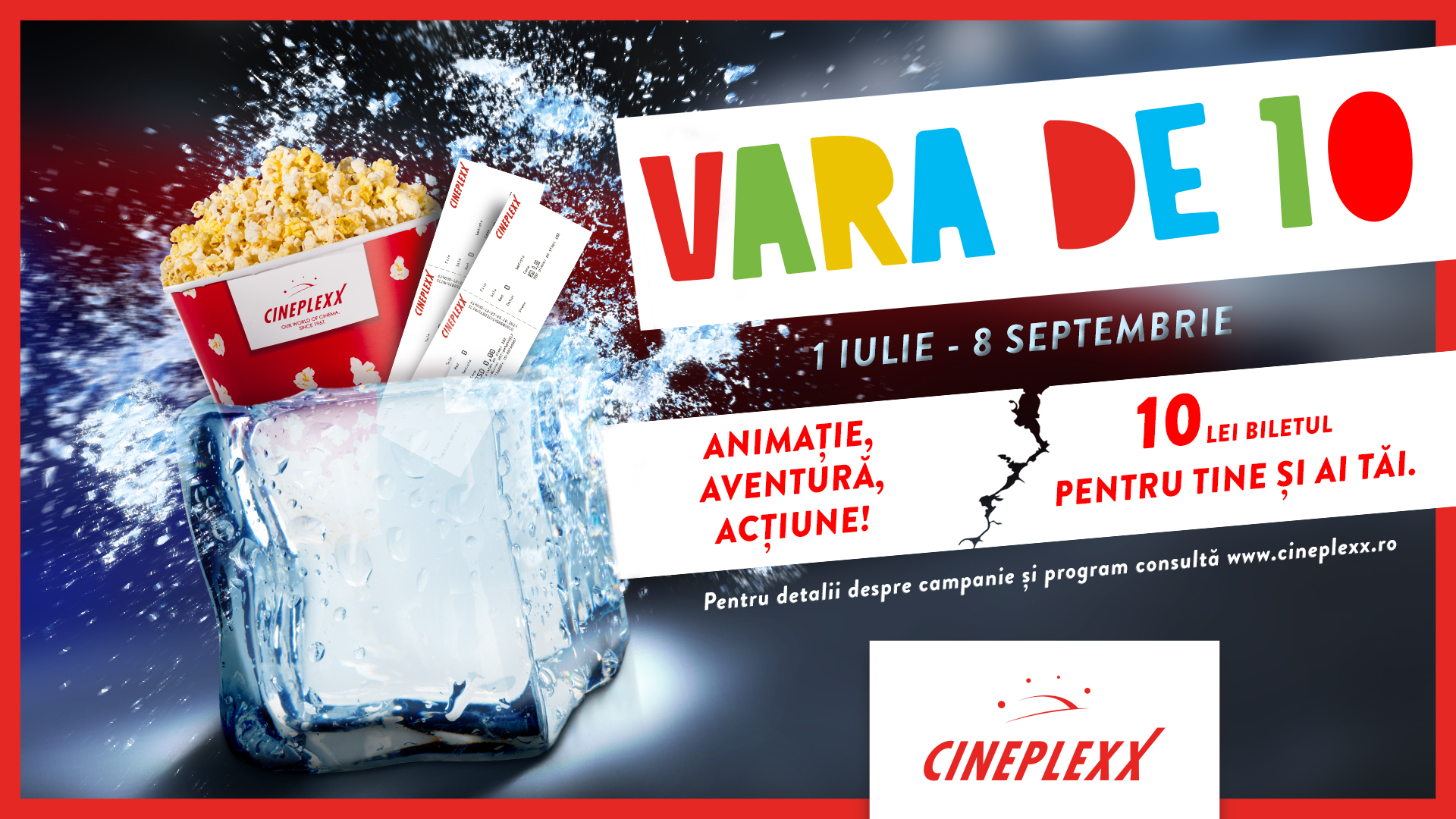 Vara de 10 la Cineplexx Satu Mare, în Shopping City. Cele mai mici prețuri la bilete