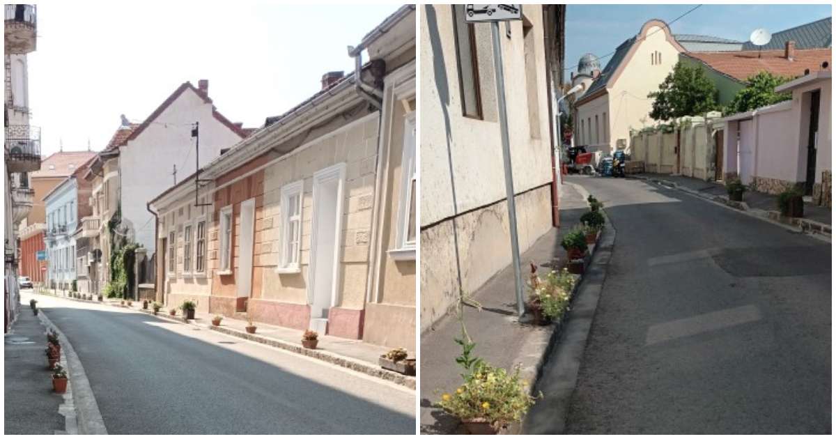 FOTO. Metoda inedită prin care locuitorii din județul vecin vor să-i descurajeze pe șoferi să parcheze pe trotuare