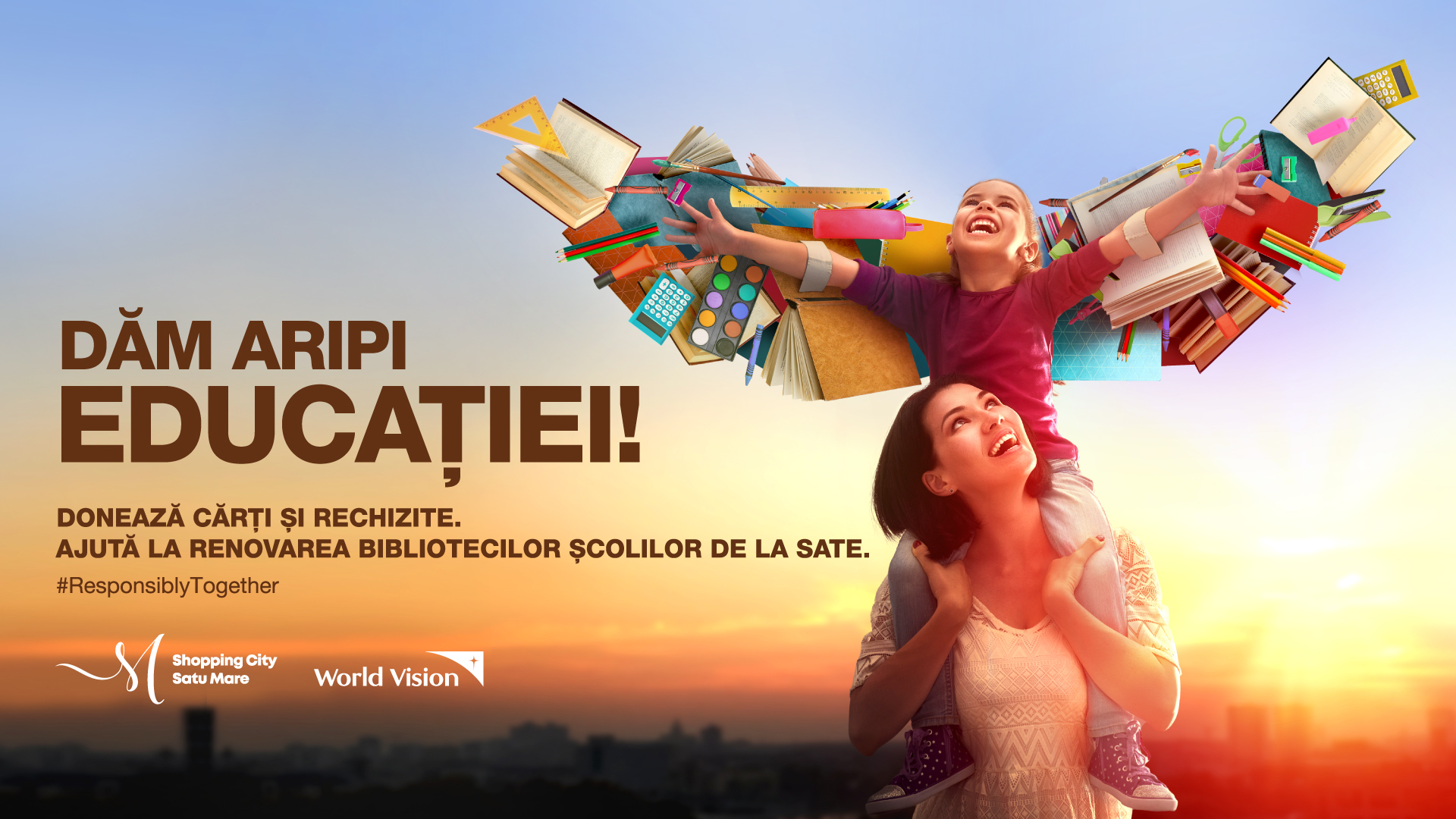 Campanie umanitară la Shopping City Satu Mare. Sătmărenii, invitați să doneze cărți și rechizite pentru copiii nevoiași