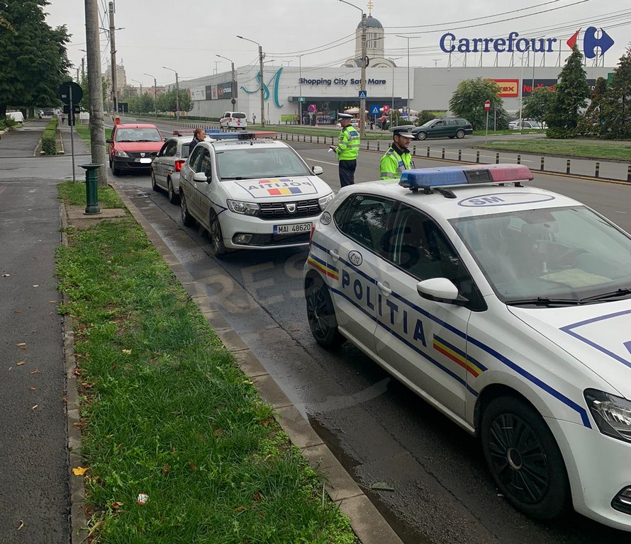 Accident, alcool, droguri și o încercare de „schimbare” a șoferului, în municipiul Satu Mare