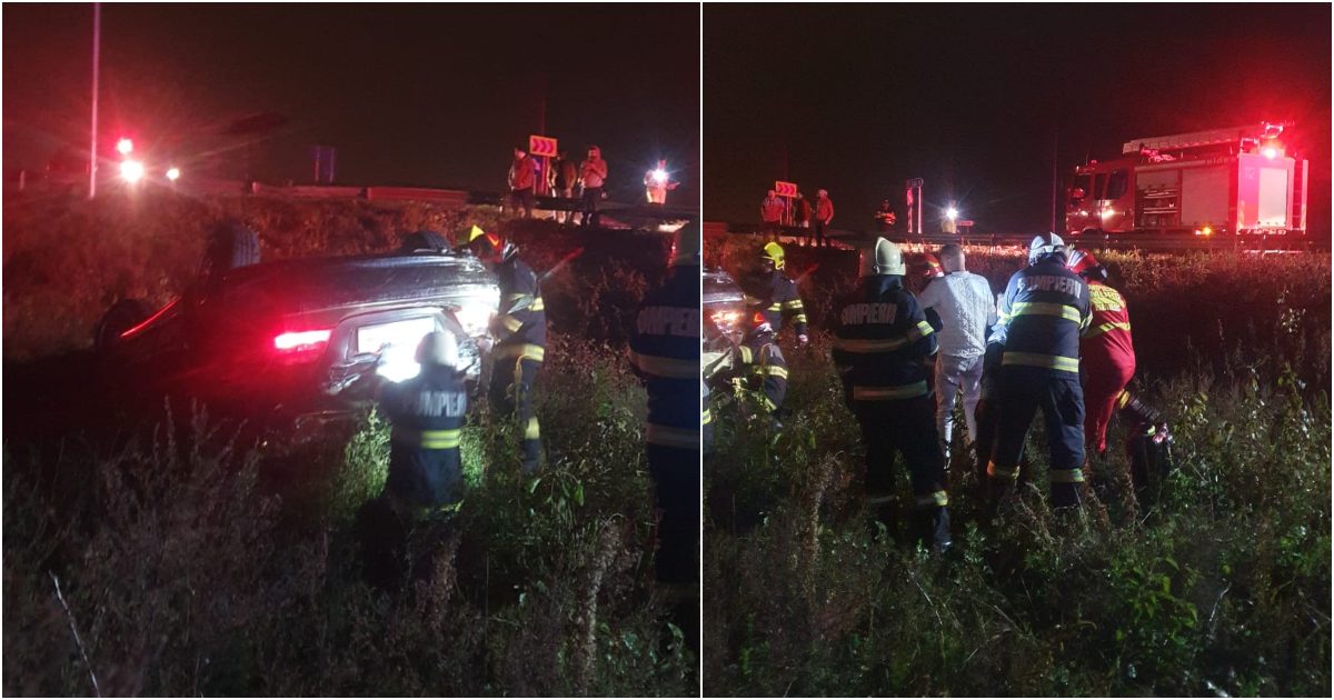 FOTO. Beat, fără permis, s-a răsturnat cu mașina pe centura Sătmarului. Ce pedeapsă a primit săptămâna aceasta