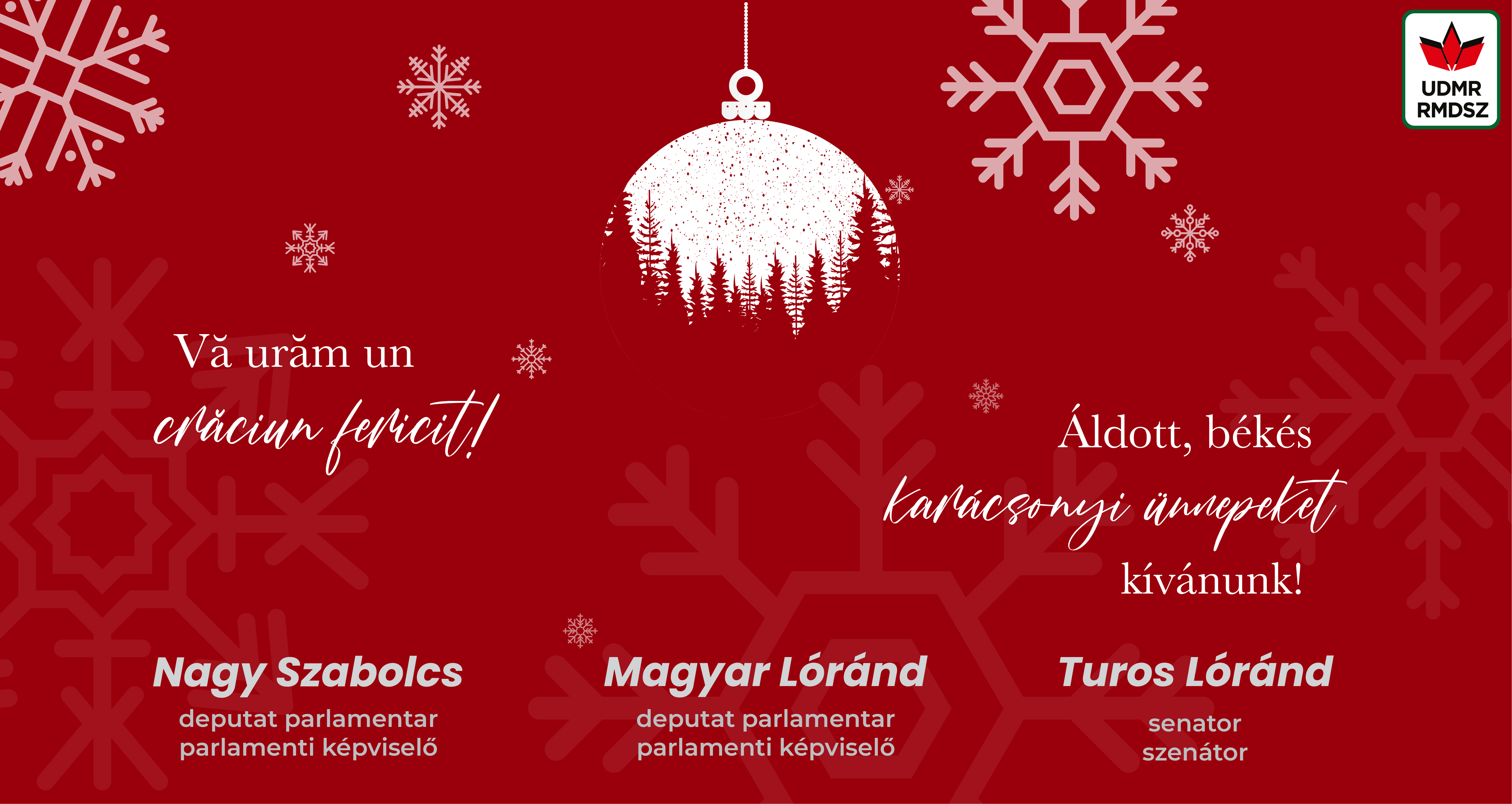 Parlamentarii UDMR le transmit ”Crăciun fericit” tuturor sătmărenilor