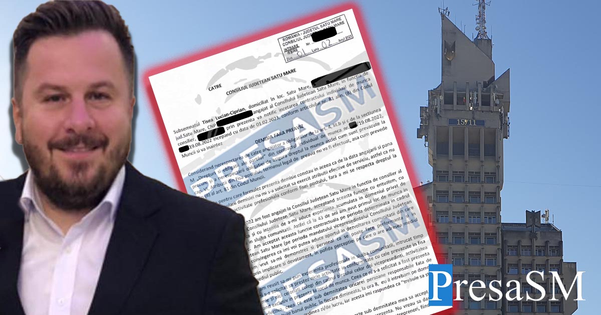 DOCUMENT. Un angajat al Consiliului Județean și-a dat demisia fiindcă NU muncea nimic