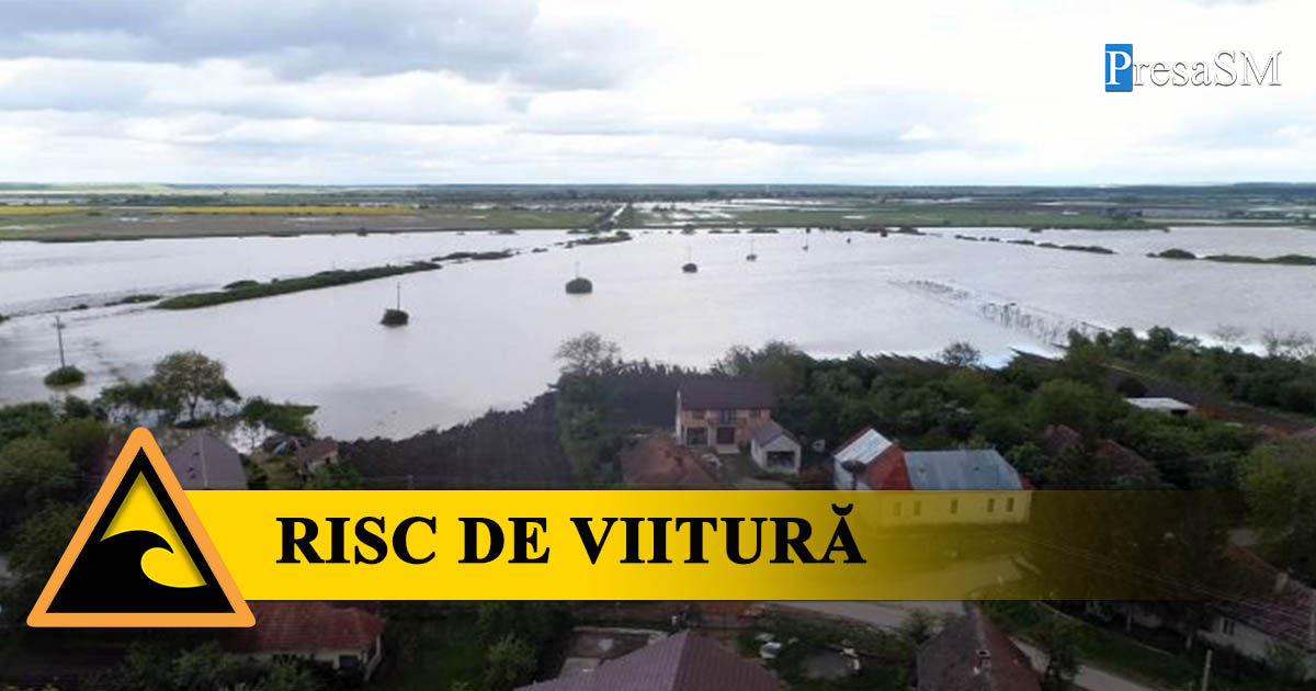HARTĂ. Risc de viituri la Satu Mare. Avertizările de inundații, prelungite