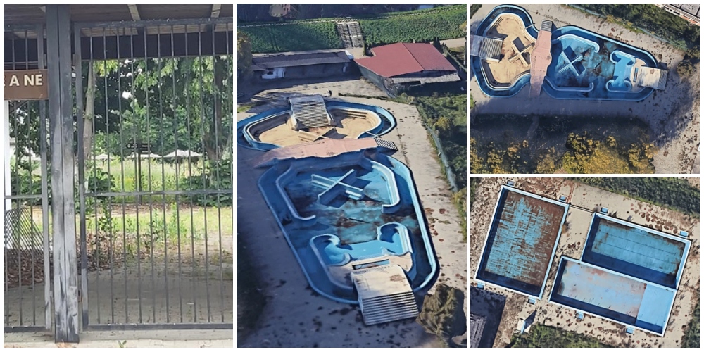 FOTO. Imagini dezolante cu ștrandul din Satu Mare. Invadat de buruieni, bazine pline cu mizerii