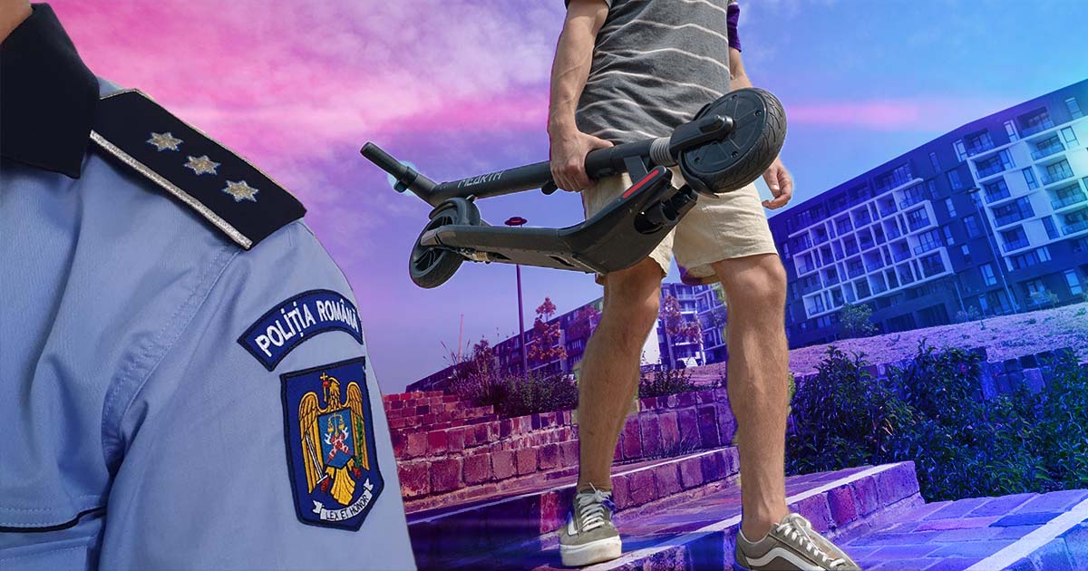 Sătmărean lăsat fără trotinetă. Și-a lăsat-o în rastelul de biciclete, asigurată, dar hoțul tot a reușit să o șterpelească