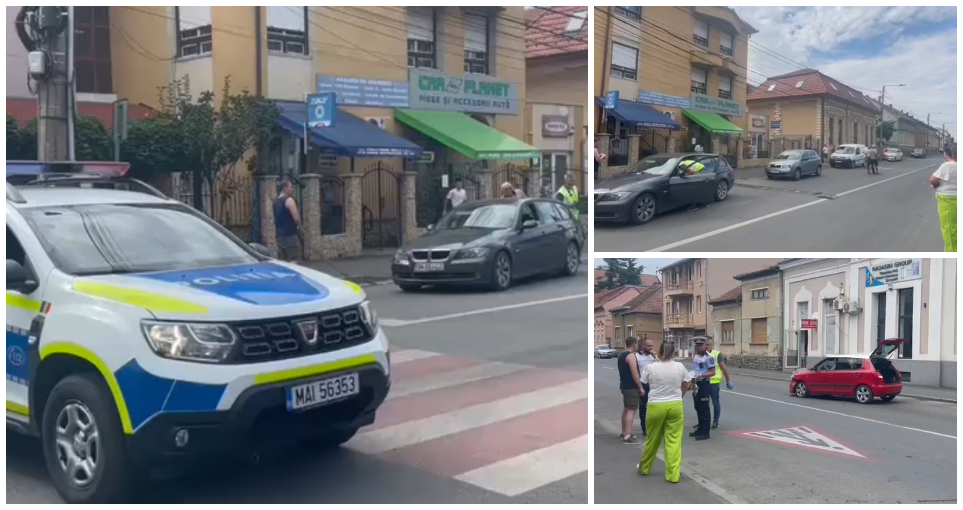FOTO/VIDEO. Accident în lanț lângă Spitalul Vechi. Trei mașini avariate, șoferiță la Urgență