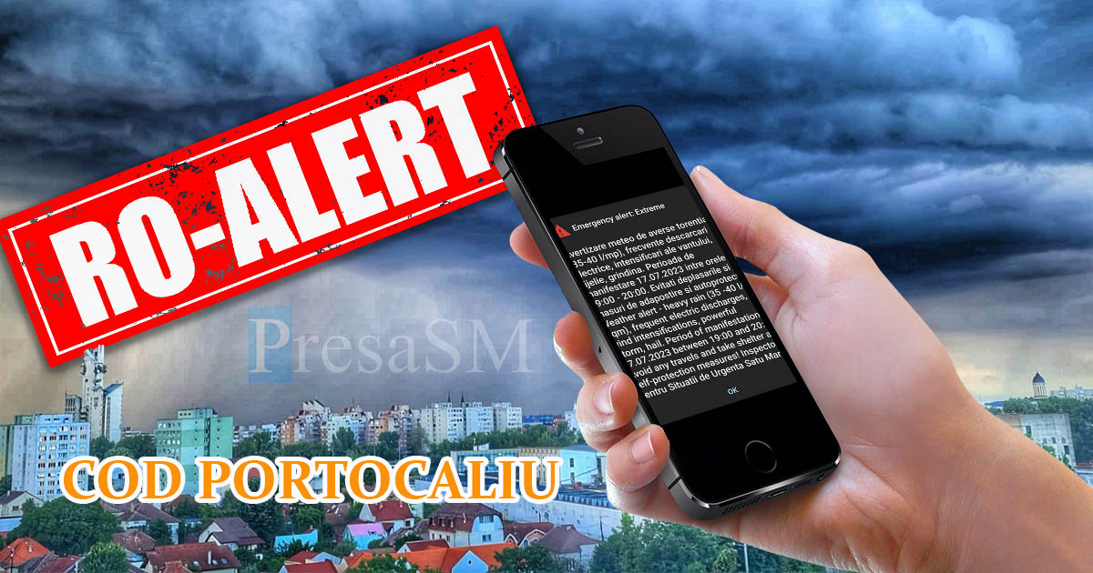Cod portocaliu de vreme rea la Satu Mare. Mesaje RO-ALERT. Lista localităților afectate
