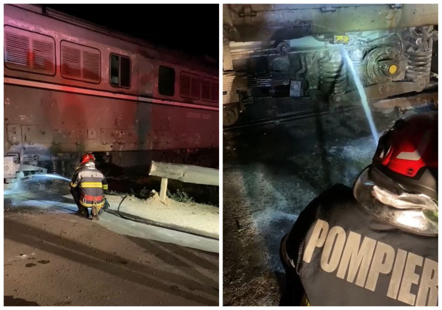 VIDEO. Locomotiva trenului Oradea -Halmeu a luat foc. Zeci de oameni în vagoane