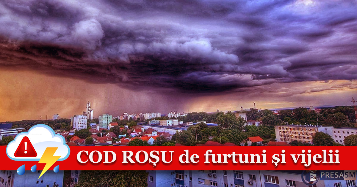 Un nou Cod roșu pentru Satu Mare. Nu scăpăm de vijelii și caniculă