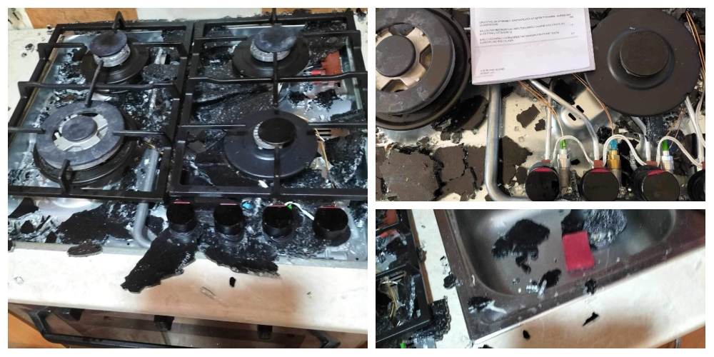 VIDEO. Clipe de groază pentru o familie din Apa. Le-a explodat aragazul în față