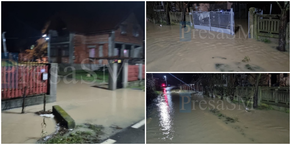 FOTO/VIDEO. Inundații în județul Satu Mare. Zeci de case sunt afectate
