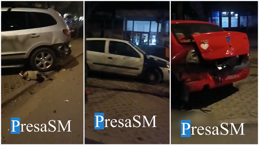 VIDEO. Deznodământul accidentului în lanț de pe B-dul Cloșca. Patru mașini avariate de un tânăr beat și drogat