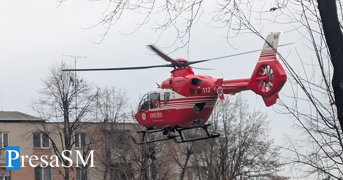 Mobilizare la Spitalul Județean. Pacient în stare critică, preluat cu elicopterul SMURD