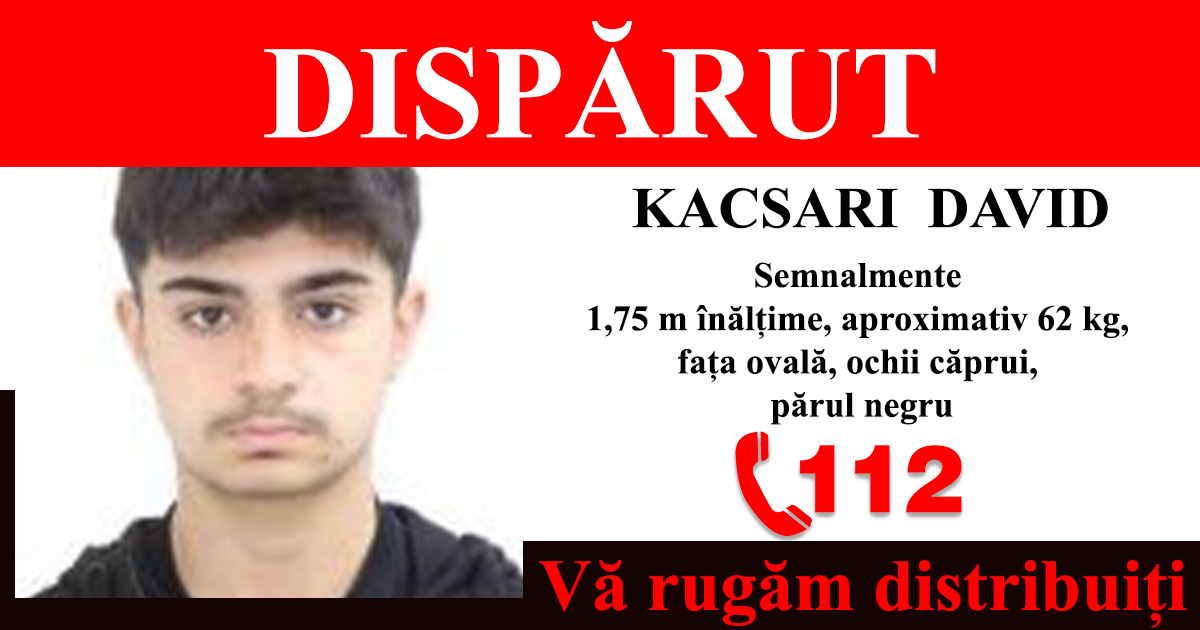FOTO. Adolescent din Satu mare, dispărut de acasă. A fost găsit astăzi