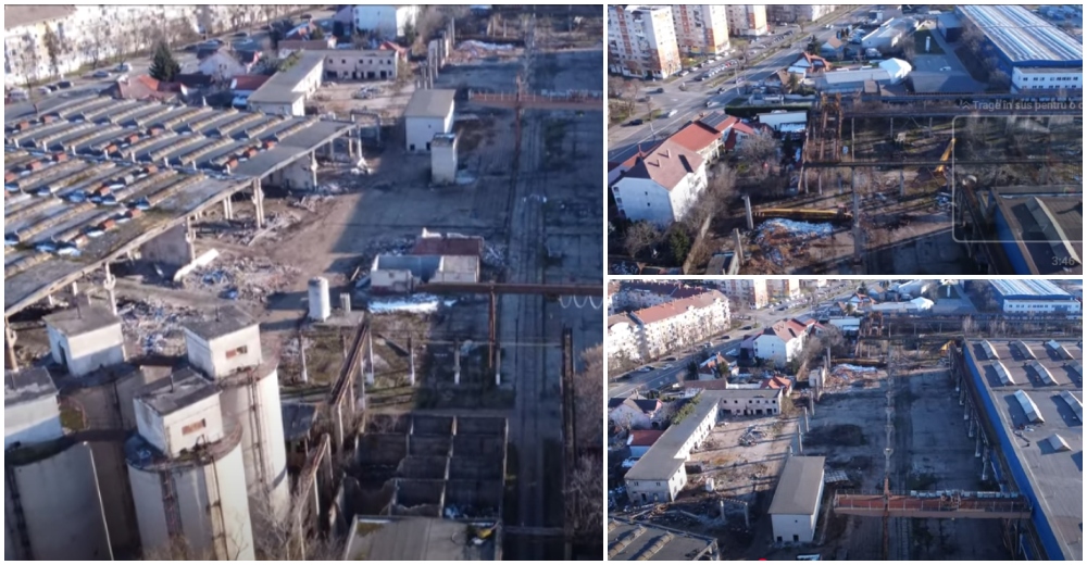 VIDEO. S-a semnat! Fosta fabrică UNIO Satu Mare se demolează. Clădiri distruse pe mai multe hectare