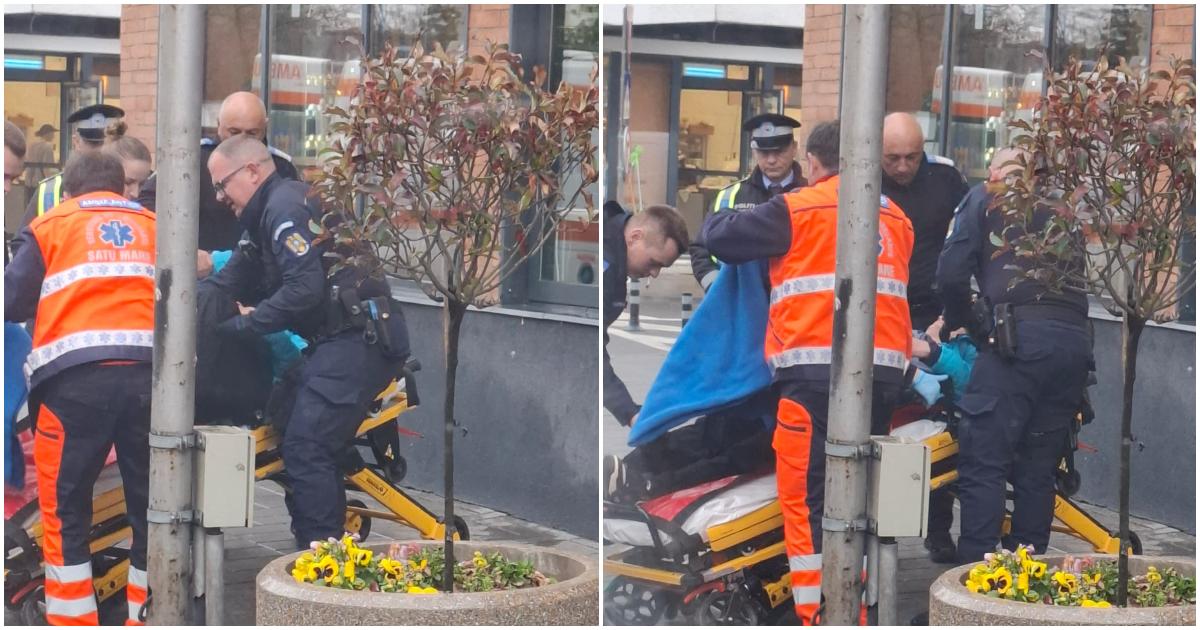 FOTO. Exemplu de spirit civic. Jandarmul sătmărean a salvat o persoană căzută pe stradă