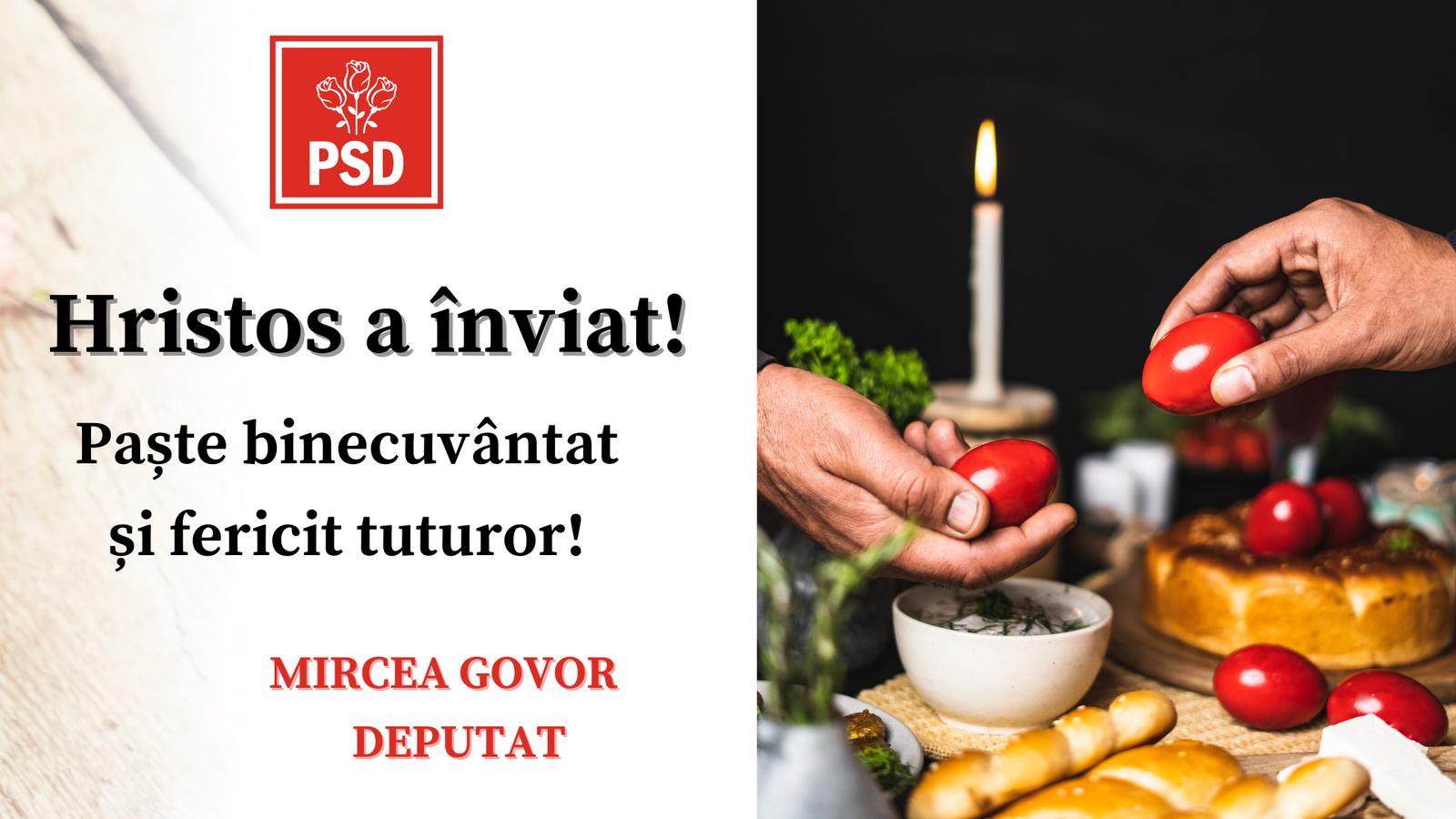 Mesajul de Paște transmis de către președintele PSD Satu Mare, Mircea Govor