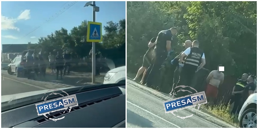 FOTO/VIDEO. Sătmărean (44 ani) reținut după o urmărire cu polițiștii în județul vecin. A aruncat arma pe geam