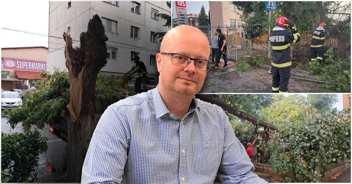 FOTO. Primăria face curat după furtună. Mesajul primarului Kereskényi Gábor